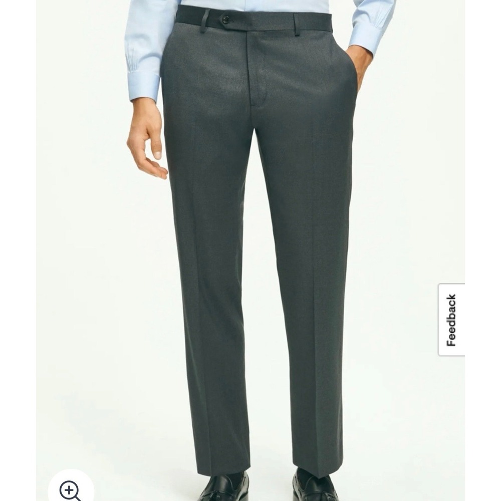 Brooks Brothers Mens Madison Dress Pants Gray 100% Wool 50x32 Slacks New